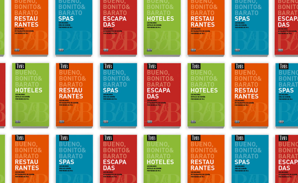 Guías BBB (Bueno, Bonito y Barato) para El País Aguilar (Penguin Ramdom House). Un diseño claro y directo, libre de elementos innecesarios. 