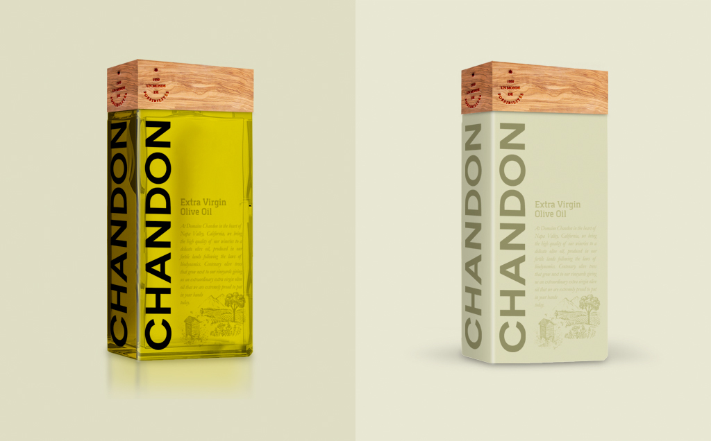 Diseño de packaging de aceite para Chandon